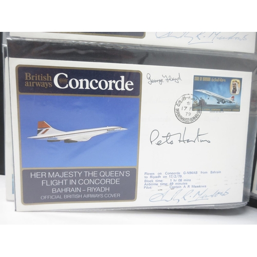 386 - An Album of Concorde 1st Day Covers, some signed by pilots