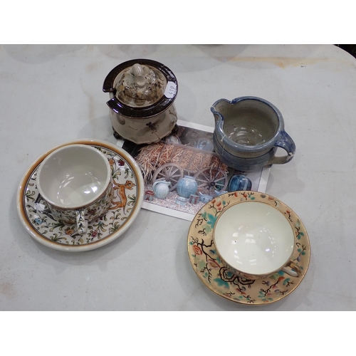 419 - **** WITHDRAWN ****

Pottery Cheese Dish and Cover, Vase, lidded Pot, Honey Pot, Cups and Saucers, V... 