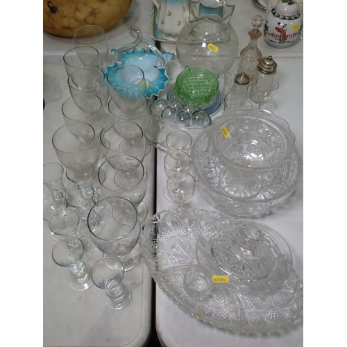 433 - Glass Butter Churn, glass Jelly moulds and other Glass ware