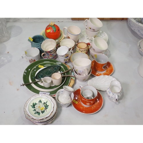 434 - A collection of Commemorative Beakers, pair of Vases, various Cups and Saucers, etc.