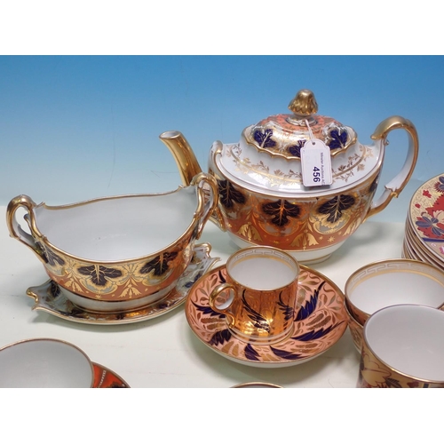 456 - A Derby Tea Pot, various Cups and Saucers and Royal Worcester Nelson Mugs and Plates