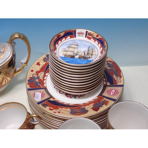 456 - A Derby Tea Pot, various Cups and Saucers and Royal Worcester Nelson Mugs and Plates