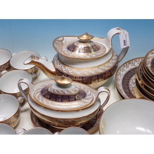 469 - A 19th Century Derby blue and gilt part Tea Service