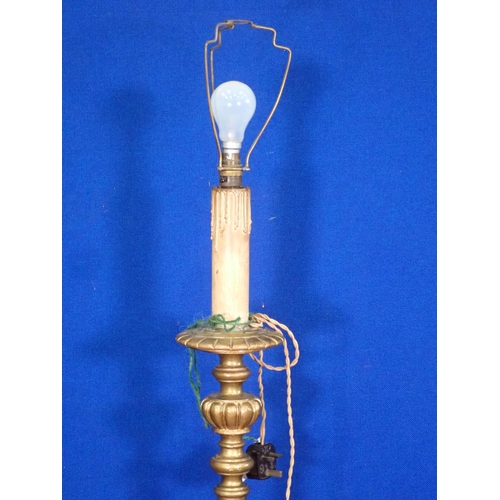 496 - A gilt Standard Lamp(Failed Pat Test)and a Table Lamp (Passed Pat Test)