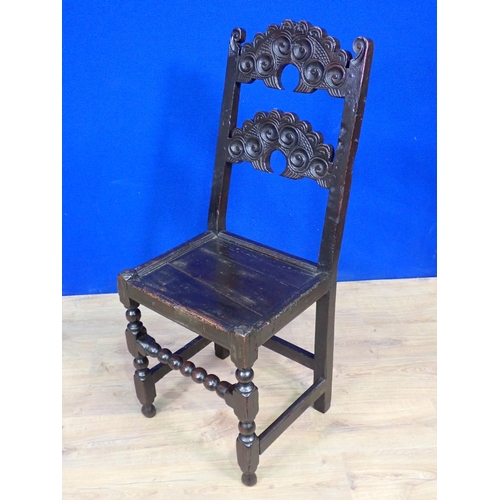 497 - A 17th Century oak  Derbyshire Chair