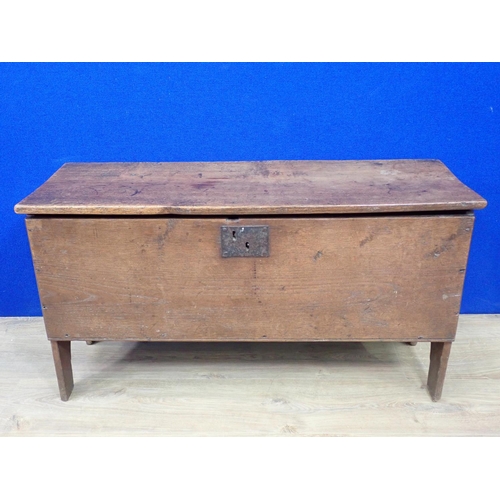 499 - An late 17th or early 18th Century elm six plank Chest 3ft W x 1ft 8in H