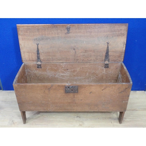 499 - An late 17th or early 18th Century elm six plank Chest 3ft W x 1ft 8in H