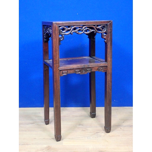 500 - A Chinese hardwood two tier Stand 2ft 8in H x 1ft 4in W