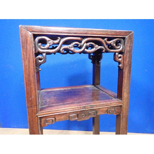 500 - A Chinese hardwood two tier Stand 2ft 8in H x 1ft 4in W