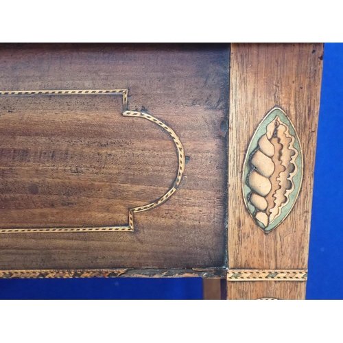 509 - A 19th Century mahogany and rosewood crossbanded fold over Card Table with shell inlay mounted upon ... 