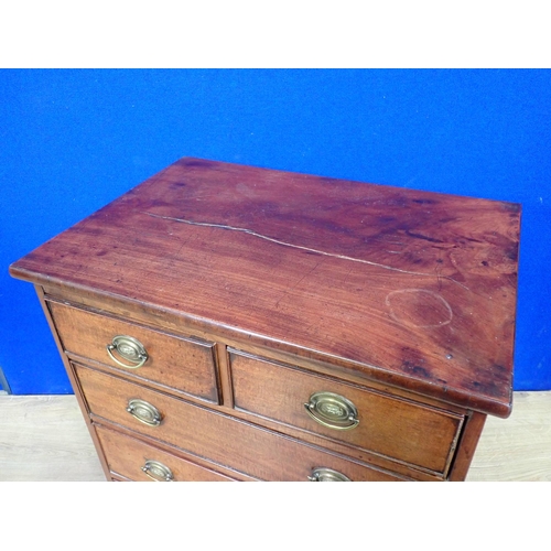 527 - A Georgian style mahogany Chest of small proportions fitted two short and three long drawers 2ft 5in... 