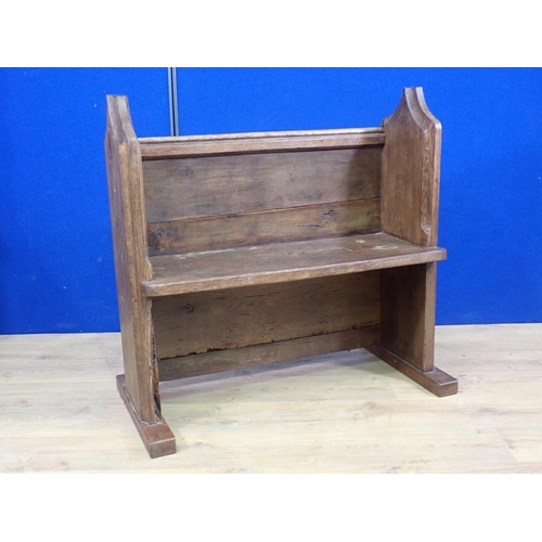 564 - An 18th Century and later oak Church Pew 3ft 2in W x 3ft 1in H