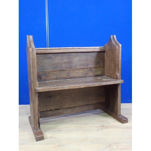 564 - An 18th Century and later oak Church Pew 3ft 2in W x 3ft 1in H