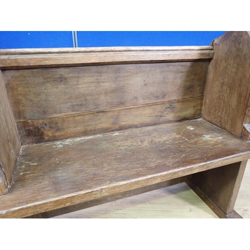 564 - An 18th Century and later oak Church Pew 3ft 2in W x 3ft 1in H