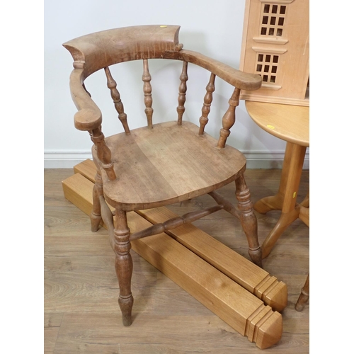 584 - An Edwardian mahogany and inlaid Washstand, Smokers Bow, Stool, Foot Stool, circular Occasional Tabl... 