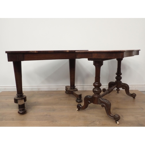 593 - A 19th Century rosewood Centre Table on cheval base 3ft 3in W x 2ft 4in H, a Victorian burr walnut v... 