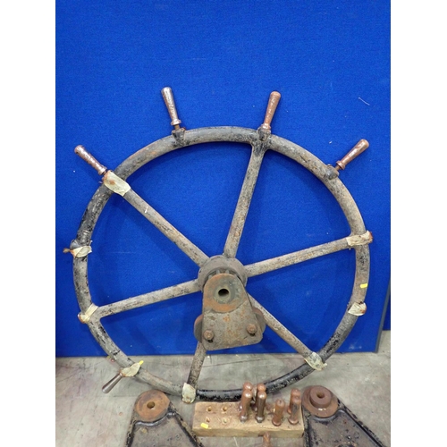 622 - A large cast iron railway level crossing Wheel, two cast iron G.W.R. Brackets and other related item... 