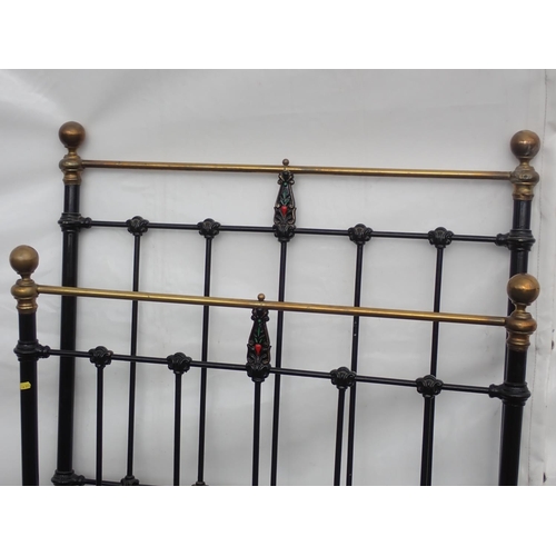 631 - A Victorian brass and iron single Bed and a brass single Bed