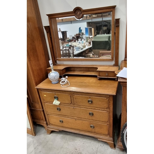 637 - A 19th Century continental oak single mirror door Wardrobe fitted drawer to base 7ft 2in H x 3ft 8in... 