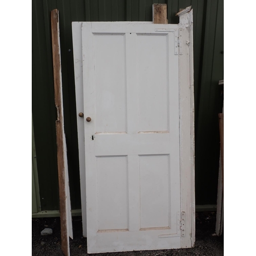 644 - A white painted Fire Surround, two Doors and three pieces of Panelling