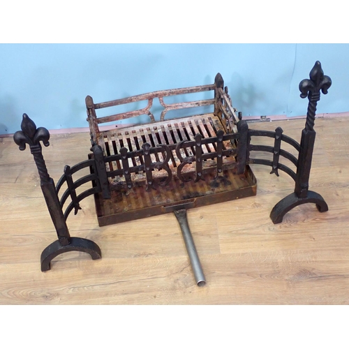 95 - A cast iron Fire Basket 3ft 2in W x 1ft 11in H