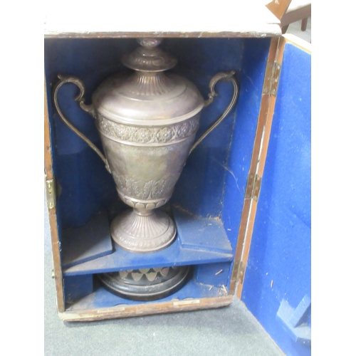 12 - A large Victorian silver two-handled Trophy and Cover, 'ICI Ltd Accident Prevention Trophy' with ros... 