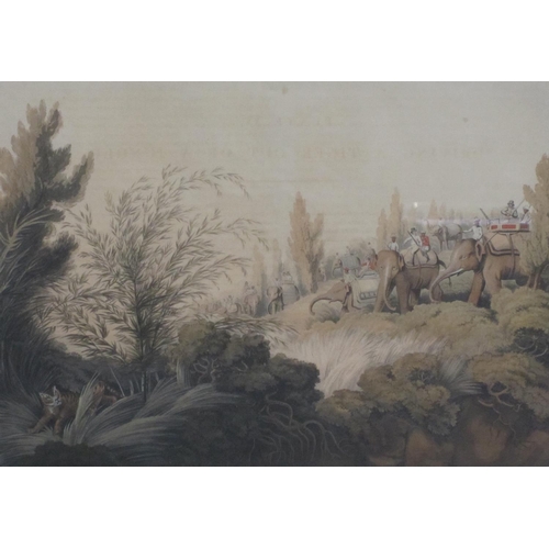 201 - SAMUEL HOWITT (1765-1822) Driving a Tiger out of the Jungle; The Return from Hog Hunting; Peacock Sh... 