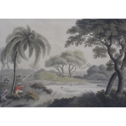 201 - SAMUEL HOWITT (1765-1822) Driving a Tiger out of the Jungle; The Return from Hog Hunting; Peacock Sh... 