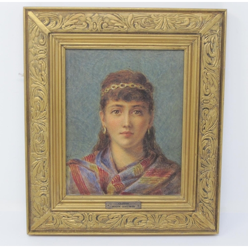 208 - MAUDE GOODMAN (1853-1938)  ‘Clodia’ - an Eastern Beauty, signed, watercolour , 7 x 5 ½ in.          ... 