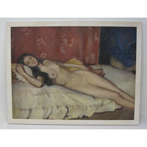 233 - FRANCIS HELPS RBA NPS (1890-1972). A Female nude reclining, oil on canvas, 14 ½ x 19 ½ in. Provenanc... 