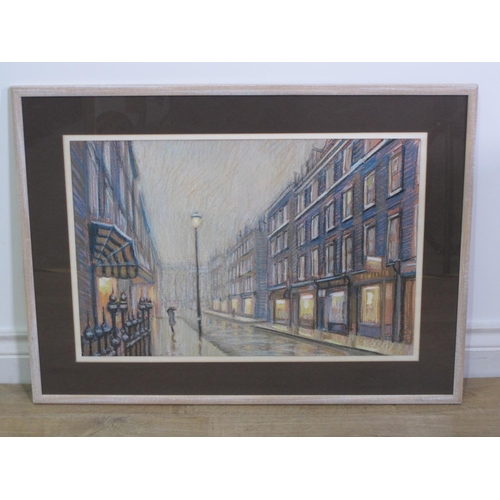 238 - MARTIN TURNER ROI (fl. late 20th century)  'Lights and Rain, West One', signed 'Martin Turner', lowe... 