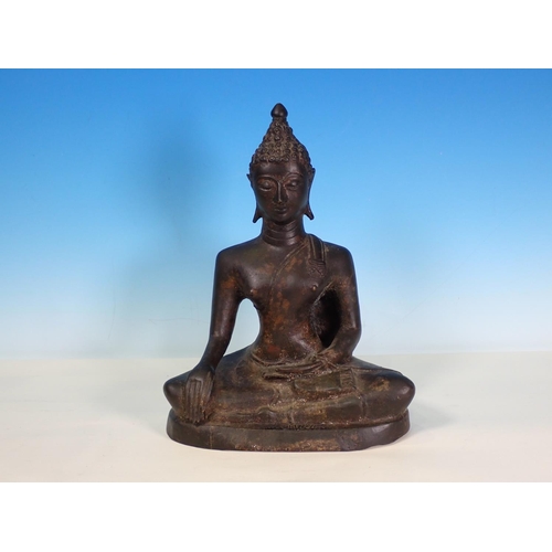 280 - An Eastern bronze Figure of a seated Buddha, 12 1/2in H