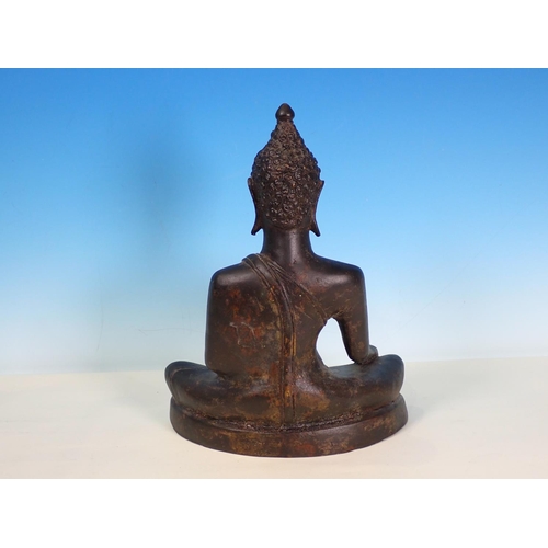 280 - An Eastern bronze Figure of a seated Buddha, 12 1/2in H