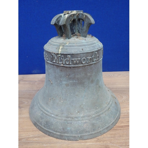 320 - A Victorian cast bronze Bell bearing relief frieze 'Wilson & Midworth 1842' 1ft 2in H x 1ft 1in D