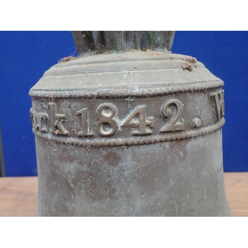 320 - A Victorian cast bronze Bell bearing relief frieze 'Wilson & Midworth 1842' 1ft 2in H x 1ft 1in D