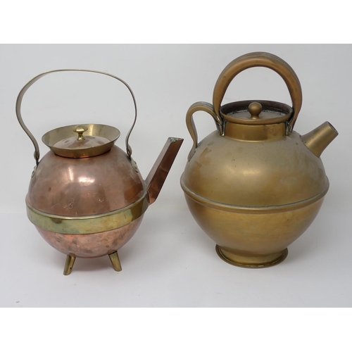 336 - An Arts and Crafts copper Hot Water Jug by Christopher Dresser designed for J. Manton, a Loveridge T... 