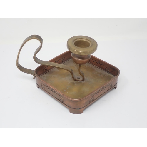 336 - An Arts and Crafts copper Hot Water Jug by Christopher Dresser designed for J. Manton, a Loveridge T... 