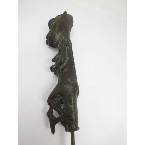 354 - A West African bronze Fertility Figure, 10in