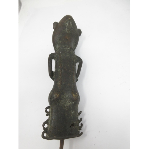 354 - A West African bronze Fertility Figure, 10in