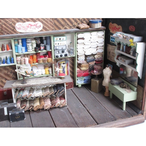 382 - An early 20th Century model of a Haberdashery Shop with 'The Fox', 'La Lorraine' and 'Vikin' adverti... 