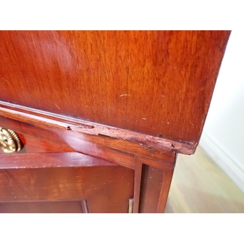 398 - A Victorian mahogany Davenport Bookcase of elegant proportions, the upper section fitted pair of swa... 