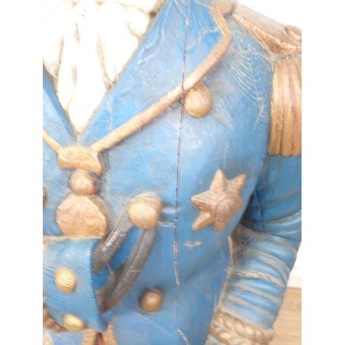 410 - A carved wooden Figure of Nelson in the manner of a Ships Figurehead, having painted detail 5ft H