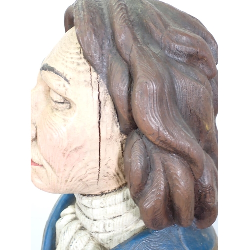 410 - A carved wooden Figure of Nelson in the manner of a Ships Figurehead, having painted detail 5ft H