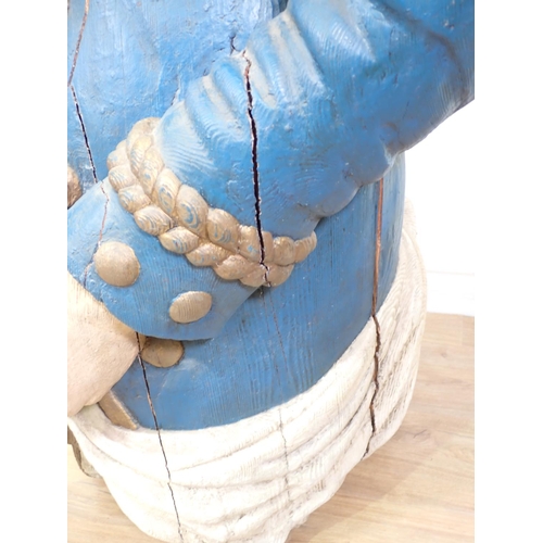 410 - A carved wooden Figure of Nelson in the manner of a Ships Figurehead, having painted detail 5ft H