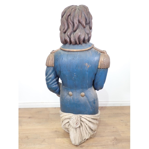 410 - A carved wooden Figure of Nelson in the manner of a Ships Figurehead, having painted detail 5ft H