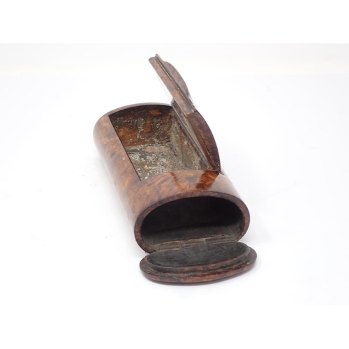 432 - A 19th Century walnut Pipe and Tobacco Box with hinged lid fitted with internal mirror 6in L x 3in W