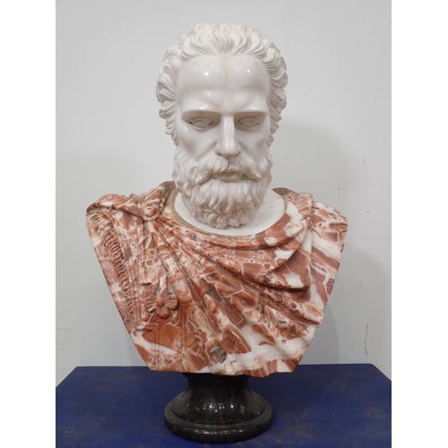 439 - A large marble Bust of a classical gentleman 2ft 6in H