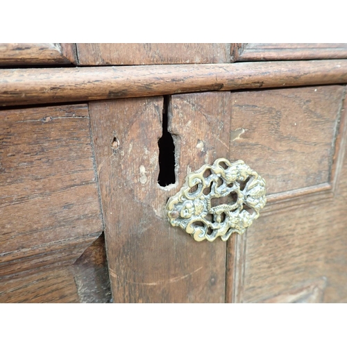 466 - An early 18th Century oak Chest on Stand with moulded drawer fronts, fitted two short and two long d... 