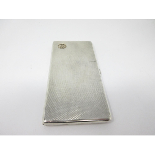 47 - A George V silver large Cigarette Case with engine turning and initials Birmingham 1920, 240 gms.