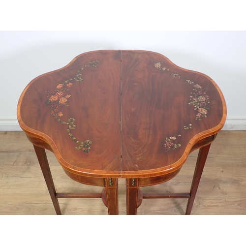 471 - A pair of Edwardian Side Tables, fitting together to form a centre table with floral painted detail ... 